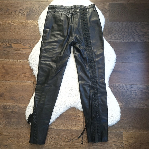 Dolce & Gabbana Y2K Lace Up Kick Out Leather Pant - Picture 7 of 7